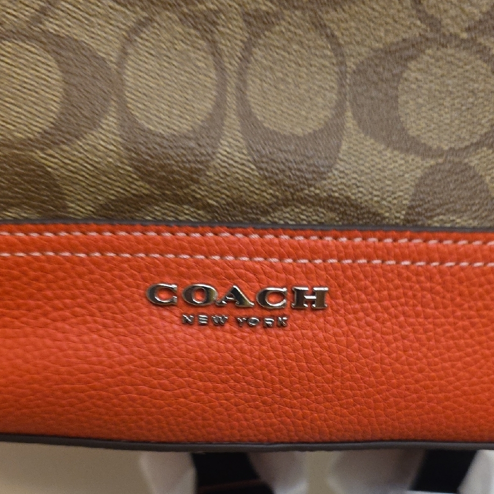 Coach Brown‎ and Orange Backpack with Signature Design - Picture 5 of 16